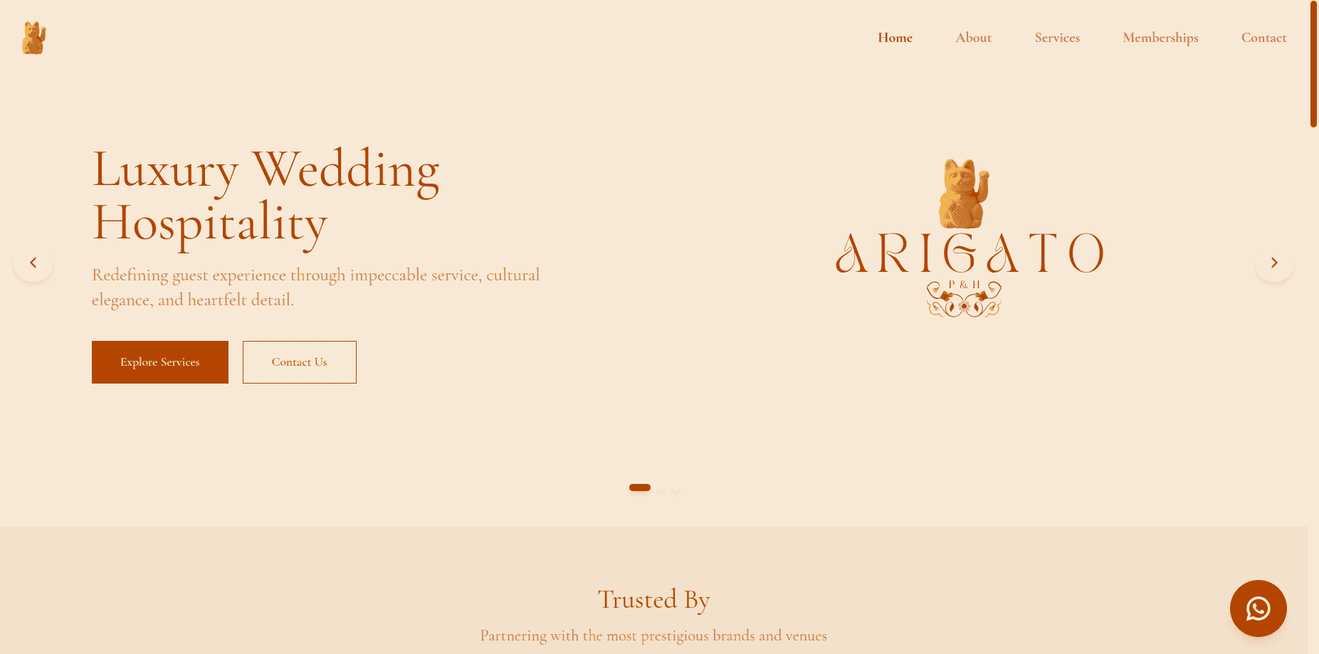 Arigato Events website
