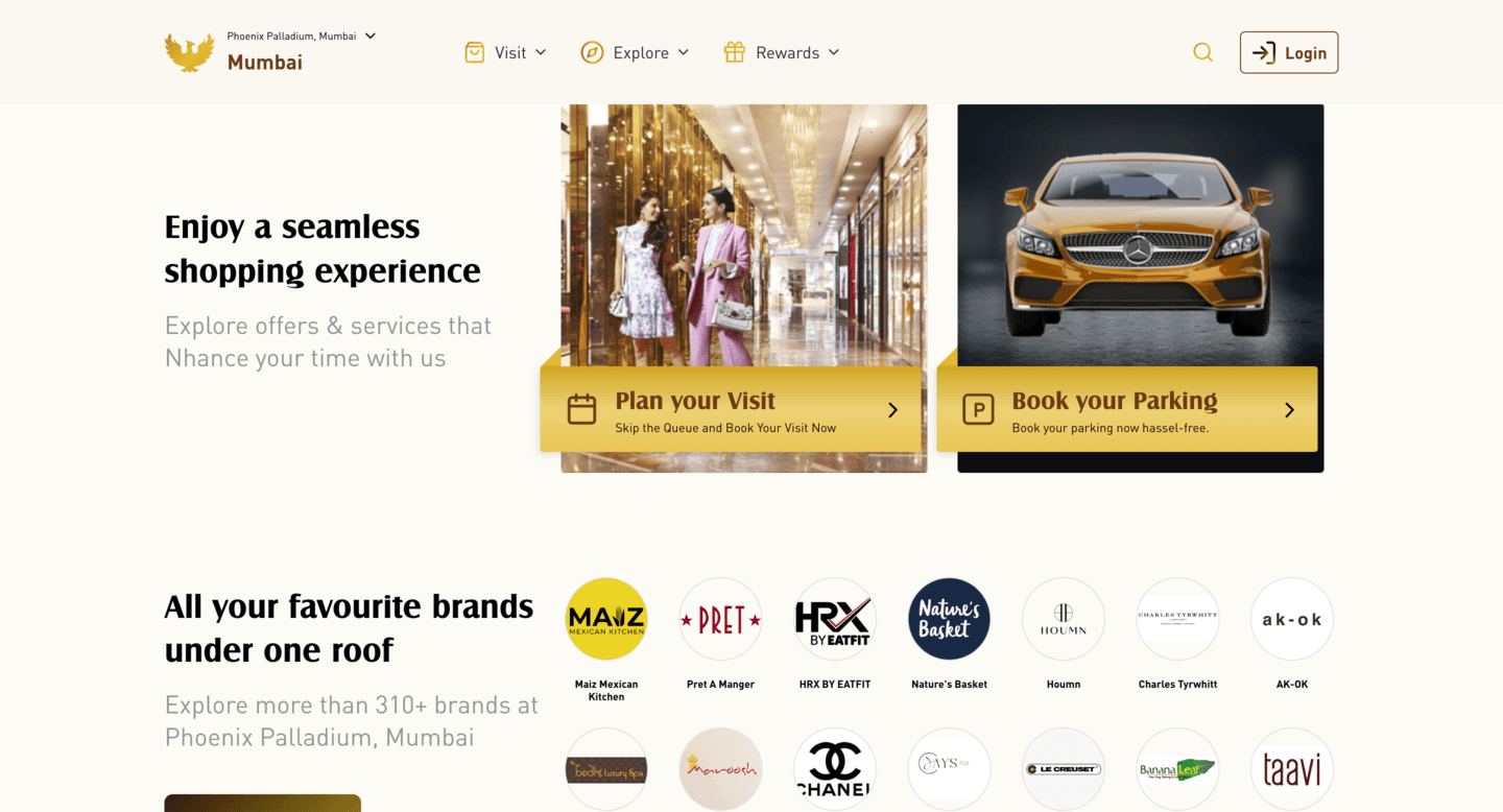 Nhance for Phoenix Malls website